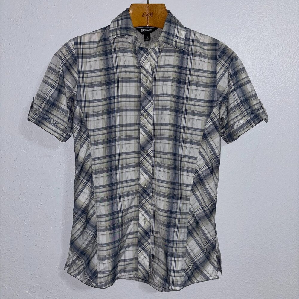 Blackhawk! Strenia‎ Women’s Plaid Tactical Short Sleeve Shirt Zip Pockets Small